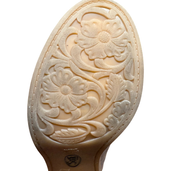 SOFFT McKenna Women's 9M Peep Toe Heeled Sandals Smoked Suede Metallic Shoes - Picture 11 of 16